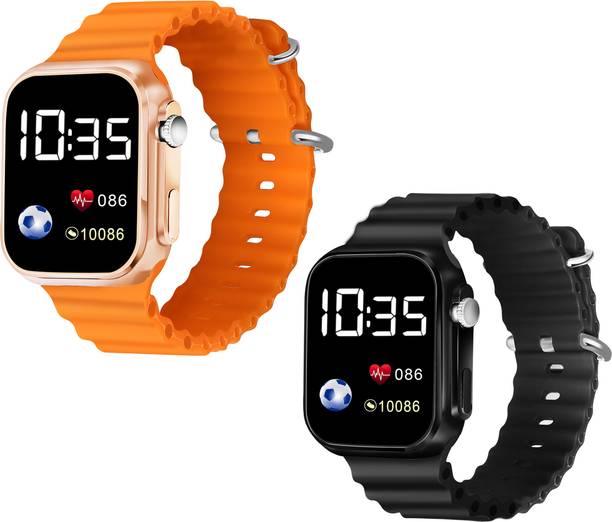Pack of 2 Most Selling TRENDING Multicolor Ultra Square Digital watch Combo Digital Watch  - For Men Smart Digital Led Sports Watch For Men,Women,Girls,Boys,Unisex,Kids