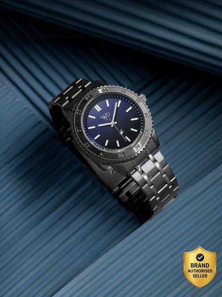 Fastrack Vyb Quest Quartz Blue Dial Gun Stainless Steel Strap Analog Watch - For Men FV30036QM01W