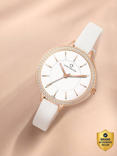 Carlington Iconic Series Premium Ladies Wrist Watches Analog Watch - For Women CT 2046 White