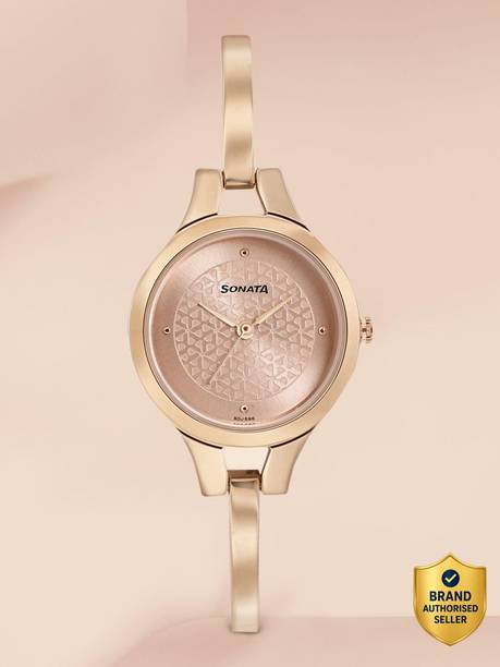 Sonata MiSSion Mangal Rose Gold Dial Rose Gold SS Strap Analog Watch - For Women NT8151WM05