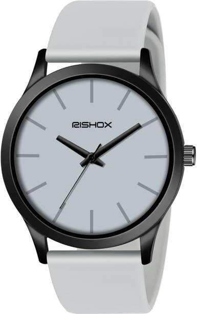 Rishox Quartz Movement, Best Quality - For Men & Boys, Classic, Attractive Grey Strap Analog Wrist Watch - New Sleek Minimalist Design Analog Watch  - For Men