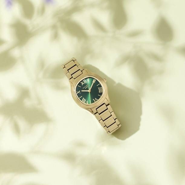 Sonata Poze 8 Quartz Green Dial IPG Alloy Strap Analog Watch - For Women SP80162YM01W