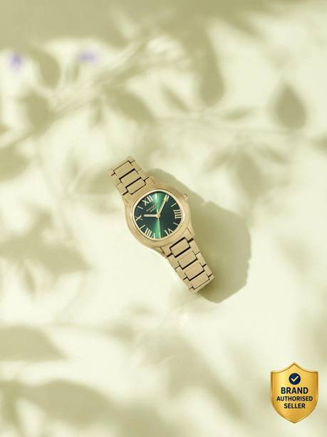 Sonata Poze 8 Quartz Green Dial IPG Alloy Strap Analog Watch - For Women SP80162YM01W