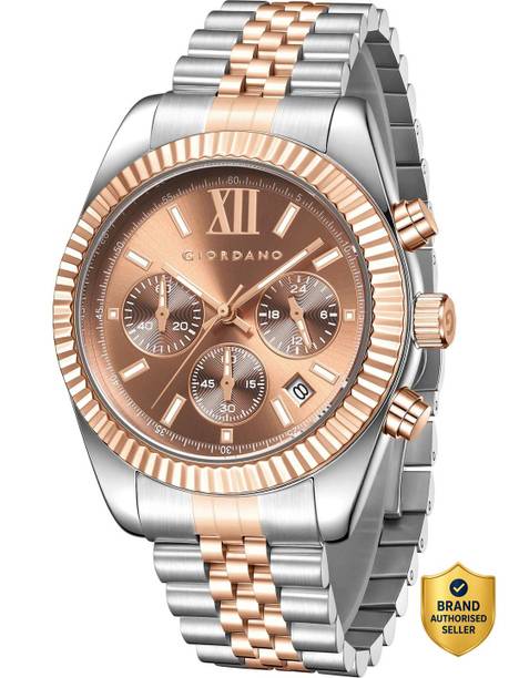 Analog Watch - For Men Chronograph Dial, Bezel Design, Date Display, Stainless Steel Strap GZ-50217-66
