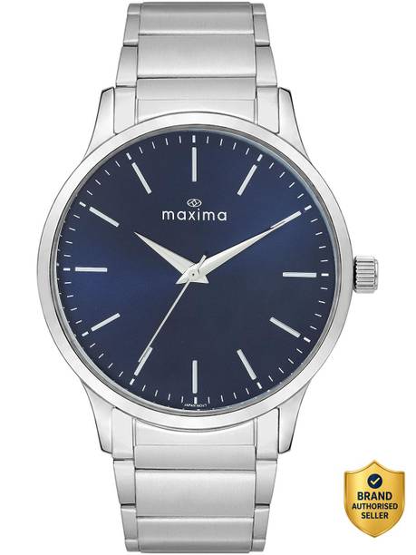 Attivo Collection Blue Dial, Stainless Steel Strap, Slim Design Analog Watch - For Men O-74442CMGI