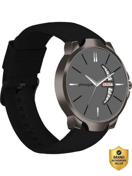 Gun Metal Series | Smart Watch Strap | 3D Glass | Smart Clip | Day & Date Analog Watch  - For Men PROVG-920-GREY-BLACK