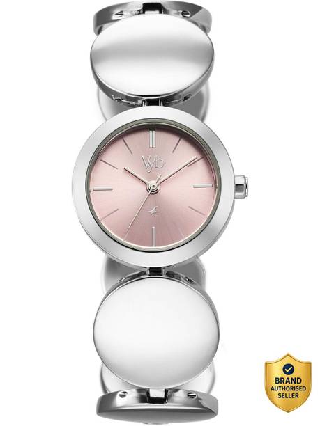 Fastrack Vyb Showstopper Quartz Light Pink Dial Silver Alloy Strap Analog Watch - For Women FV60145SM01W