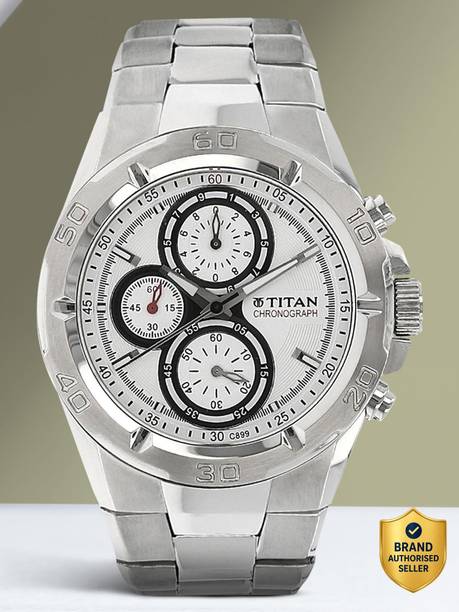 Titan Octane Chronograph White Dial Silver Stainless Steel Strap Analog Watch  - For Men 6265NM02,NU9308SM01