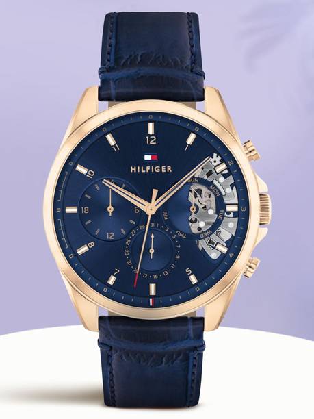 Tommy Hilfiger Multifunction Blue Dial Blue LeatherStrap Analog Watch - For Men NETH1710451,NTTH1710451