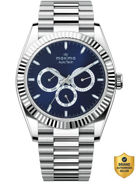 Auto Tech Collection Blue Dial Silver Strap Analog Watch - For Men 70790CMGI