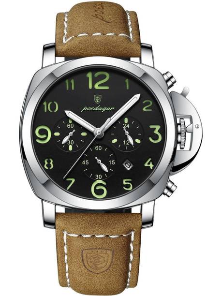 Mens Watch Analog Chronograph Luxury Brown Strap Wrist Watch For Men Analog Watch - For Men 859