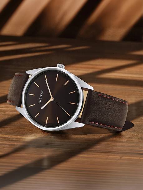 Titan Workwear Brown Dial Brown Leather Strap Analog Watch - For Men NT1866SL02,NK1716BM01,1866SL02