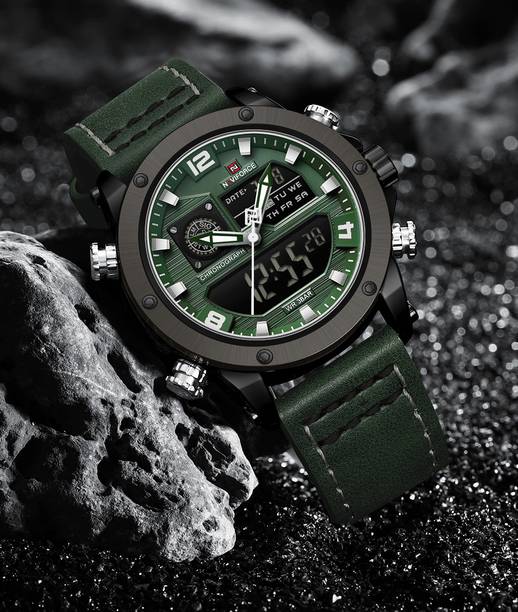 Analog-Digital Watch - For Men NF9236 Japanese Movement Military Style