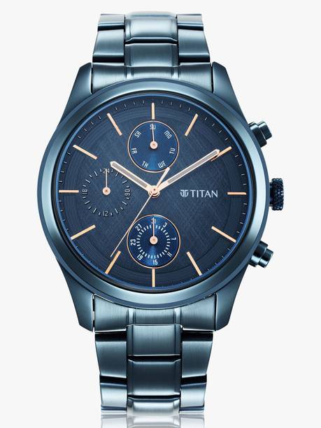 Splash Multifunction Blue Dial Blue Stainless Steel Strap Analog Watch - For Men NT1805QM01,NU1805QM01