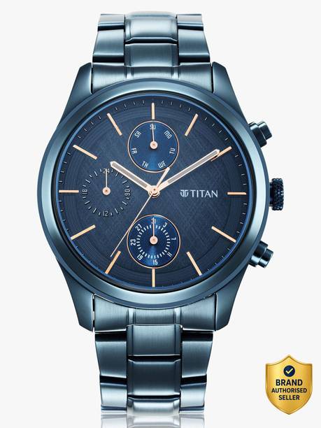 Splash Multifunction Blue Dial Blue Stainless Steel Strap Analog Watch - For Men NT1805QM01,NU1805QM01