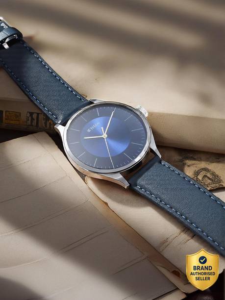 Titan Workwear Midnight Blue Dial Blue LeatherStrap Analog Watch - For Men NP1802SL06