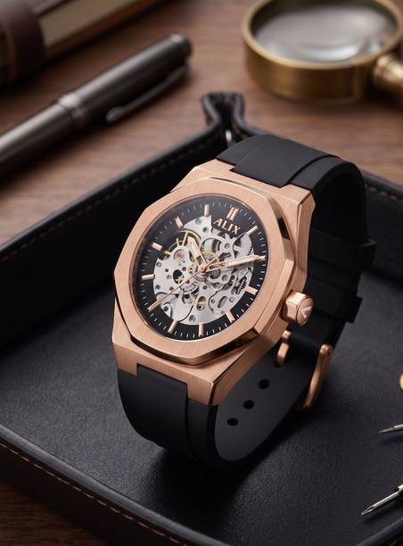 RoseGold Black Mechanical Automatic Skeleton Self-Winding Water Resistant Analog Watch  - For Men AL2902 Touch of Luxury