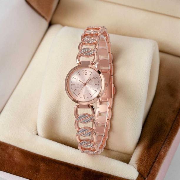 DGN110 Analog Watch  - For Women Women's Rose Gold Analog Bracelet Crystal Metal Strap /Elegant Fashion Watch