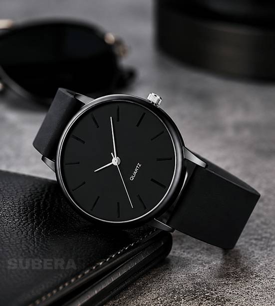 161BSS Dual-Time Signature Series Black Analog Watch  - For Men Men's Premium Dual-Time 2in1 Casual-Formal Watches-Black Silicone Strap