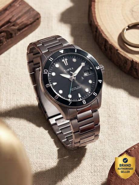 Date Display with Magnifier, Gunmetal Dial Analog Watch - For Men TWEG30003