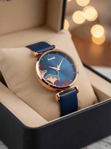 Floral Blue Dial Blue Silicon Strap Analog Watch  - For Women New_HM-RG162-BLU