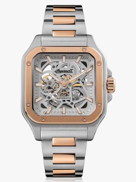 Automatic Grey Skeleton Dial Two-Tone Bracelet With Lifetime Warranty Analog Watch - For Men I14502