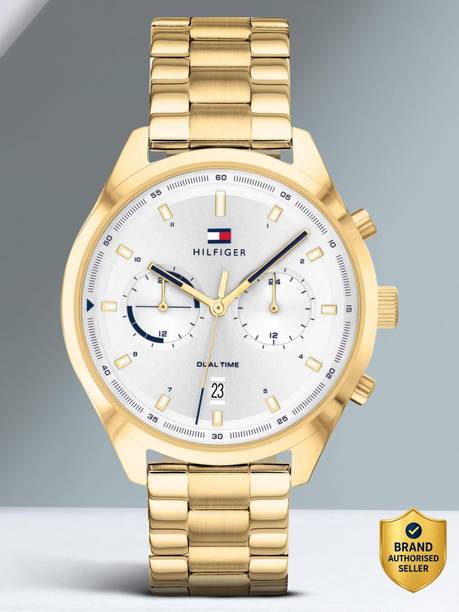 Tommy Hilfiger Multifunction With Date Silver Dial Gold SS Strap Analog Watch - For Men NETH1791726,NTTH1791726