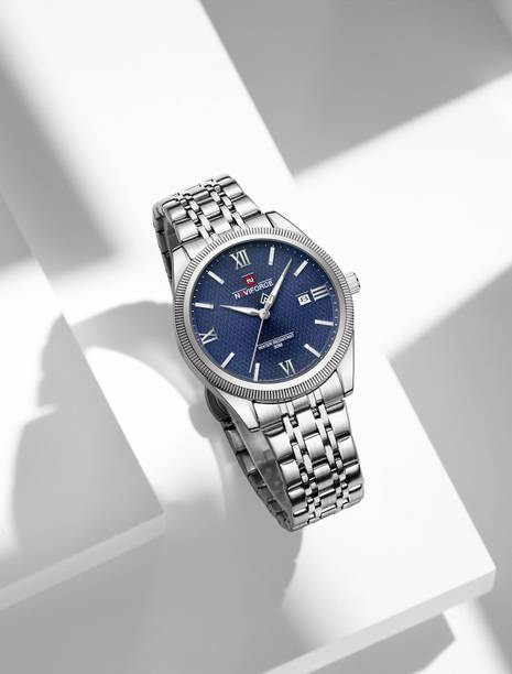 NAVIFORCE NF9282 Blue Dial With Silver Stainless Steel Strap Analog Watch  - For Men