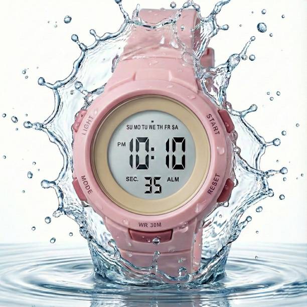 WiseWalker® Kids Pink Color Digital Multifunction Waterproof Digital Watch  - For Boys & Girls KD-211 PINK