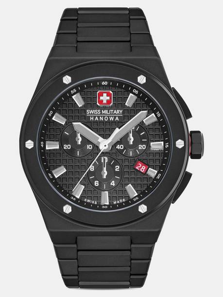 Swiss Military Hanowa SIDEWINDER CERAMIC SIDEWINDER CERAMIC Dated Black Dial Analog Watch - For Men