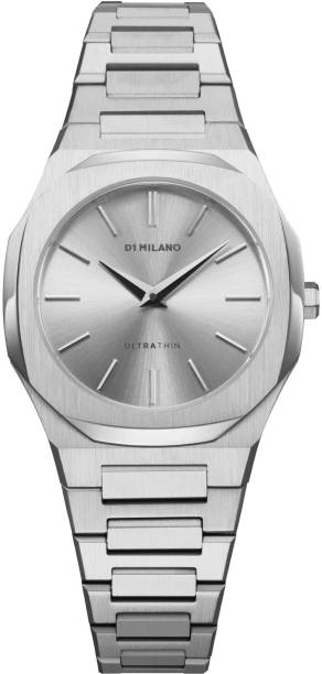 D1 Milano UTBL30 Ultra Thin Quartz Dial Sunray Silver With Silver Details Analog Watch  - For Women