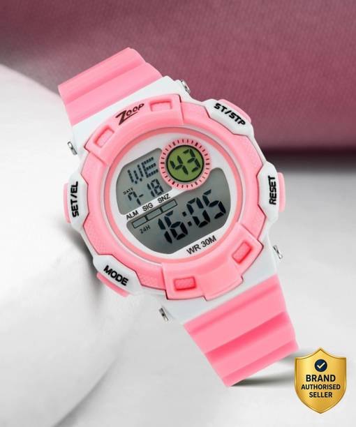 Zoop Digital Dial Pink Plastic Strap Digital Watch - For Boys & Girls NT16009PP05,NU16009PP05