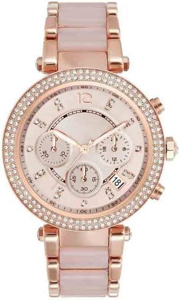 Analog Watch - For Women Women Chronograph rose gold Stone-Studded Dial Watch