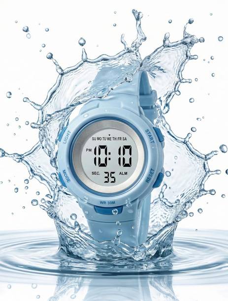 WiseWalker® Kids Sky Blue Color Digital Multifunction Waterproof Digital Watch  - For Boys & Girls KD-211 SKY BLUE