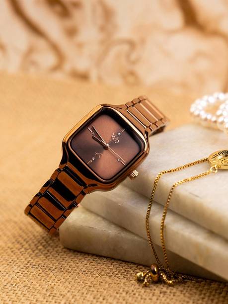 Fastrack Vyb Brown Dial Metallic Brown MetalStrap Analog Watch - For Women FV60024QM01W