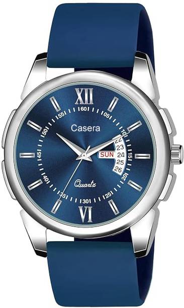 casera Day And Date Day And Date Soft Silicone Strap Analog Wrist Watch Analog Watch - For Men