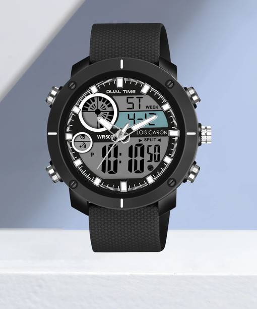 Analog Digital Sports | Dual Time Silicone Strap | LED Multifunction Analog-Digital Watch  - For Men LCDA8020