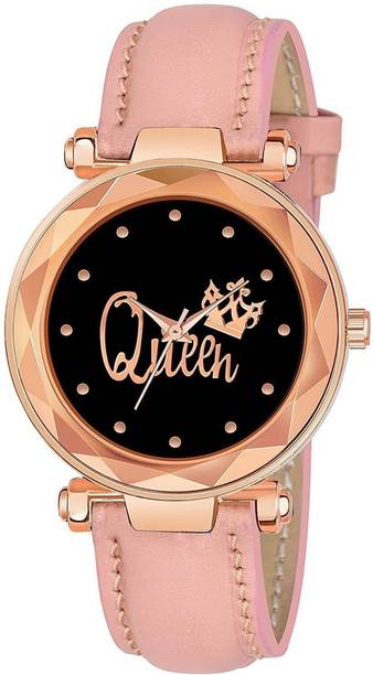 New Analog Trendy Quartz Watch Analog Watch  - For Women NWREL_Queen Leather Pink