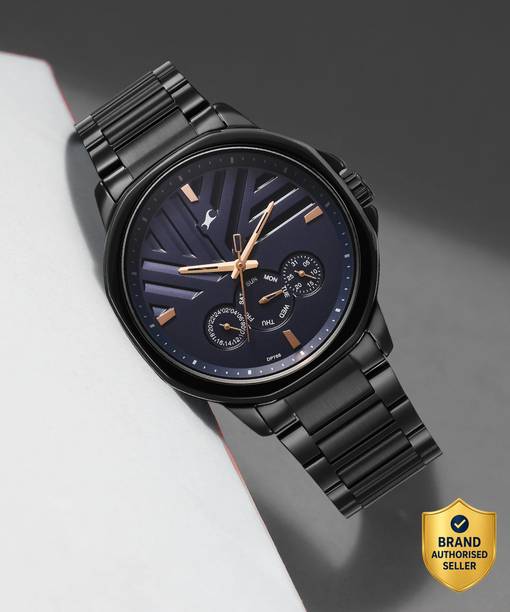 Fastrack Fleek Multifunction Dark Blue Dial Black SS Strap Analog Watch - For Men NT3303NM01