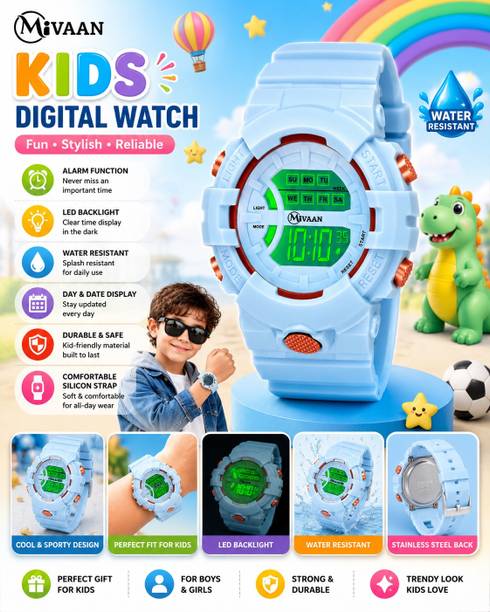 Kids Digital Lighting Sport Watch Digital Watch  - For Boys & Girls MV-KIDS-BLUE01