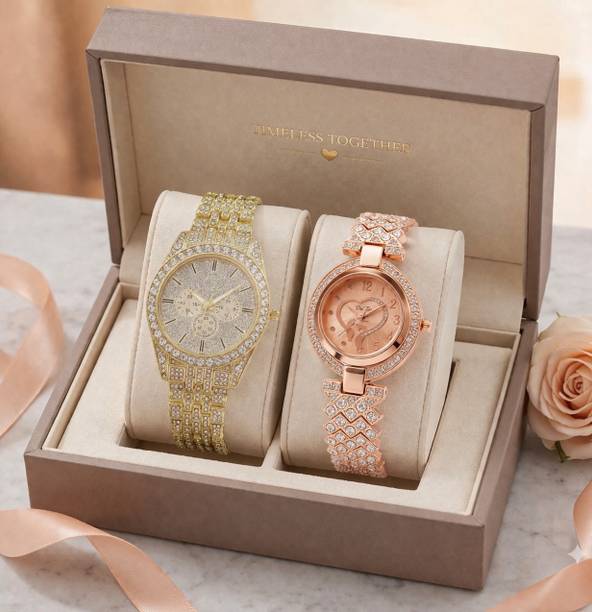 Golden Elegance Series Analog Watch - For Couple RS-ROYALDUO-03