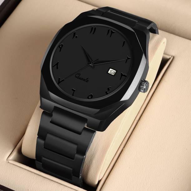 CERO CR-AR-1001 Heritage Series Arabic Date Dial Quartz Black Stainless Steel Strap Analog Watch  - For Men