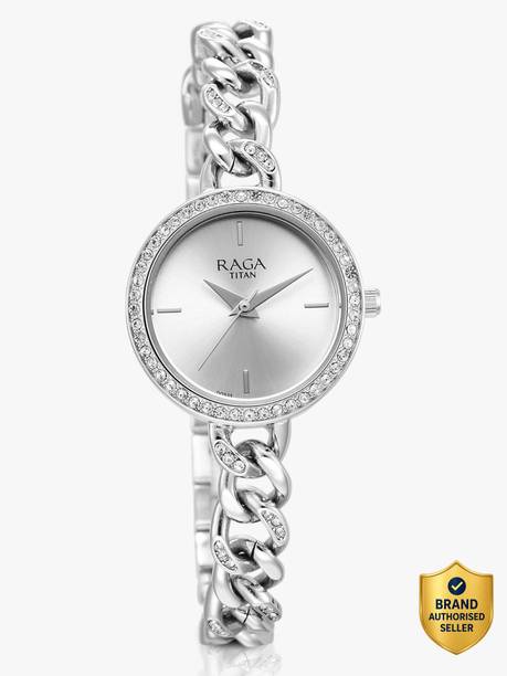 Titan Raga Showstopper Silver Dial Silver MetalStrap Analog Watch  - For Women NT95288SM01,NU95288SM01