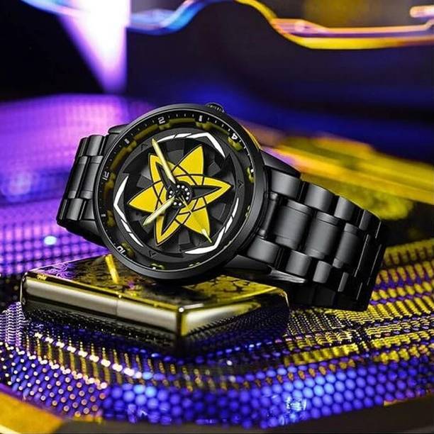 LOREO Star Spinnar Yellow Analog Watch  - For Men