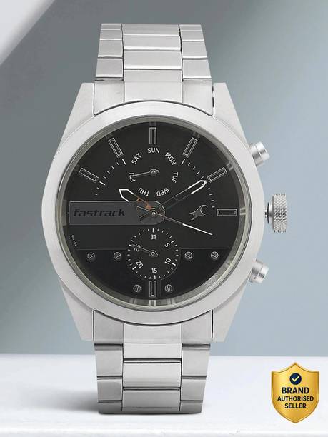 Fastrack All Nighters Multifunction Black Dial Silver MetalStrap Analog Watch - For Men NT2727WM01,TH1781028/D,2727WM01,NU2727WM01,NU3165SM01,NU3165SM01,NT3165SM01