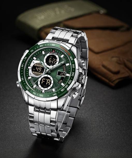 Fashion Sport Quartz Analog Digital LED Military Waterproof Wrist Analog- Analog-Digital Watch - For Men 9197BR