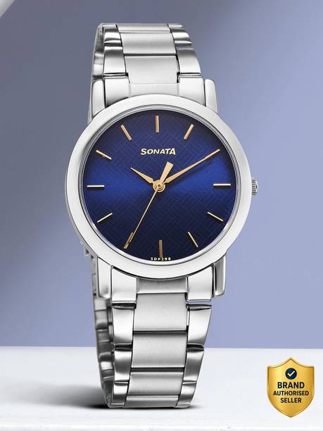 Sonata ClaStainless Steelic Blue Dial Silver Stainless Steel Strap Analog Watch - For Men NT7924SM11,NT1650YM06,7924SM11,NU7924SM11,NU7987SM06W