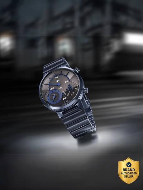 Fastrack Gambit Micromotor Multifunction Grey Dial Blue SS Strap Analog Watch - For Men NT3309QM01,3309QM01,NU3309QM01