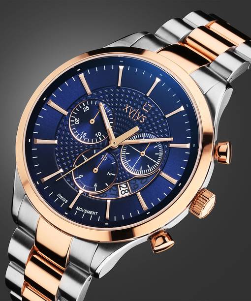 Xylys SwiSS Chronograph Blue Dial TwoToned SS Strap Analog Watch - For Men 40056KM01E