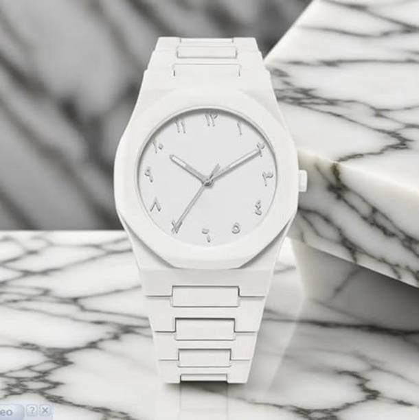 Arabic Dial Polycarbonate Lightweight White Plastic Strap Analog Watch  - For Boys & Girls WHT-ARB-MN-03